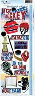 🏒 enhance your ice hockey collection with paper house productions stcx-0161e sports cardstock stickers, ice hockey 2 logo