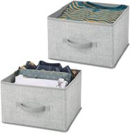 📦 mdesign soft fabric closet storage organizer holder cube bin box - gray (2 pack) - for closet, bedroom, bathroom, entryway, office логотип