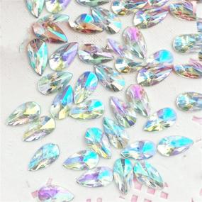 img 4 attached to 💎 Crystal AB Rhinestones - 8x13mm Teardrop AB Acrylic Special Effect Flatbacks with Sample Packs | GreatDeal68