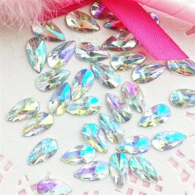 img 1 attached to 💎 Crystal AB Rhinestones - 8x13mm Teardrop AB Acrylic Special Effect Flatbacks with Sample Packs | GreatDeal68