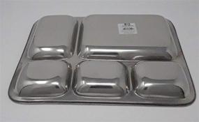 img 1 attached to Ultimate Stainless Rectangular Divided Dinner Sections: Enhance Meal Organization and Presentation