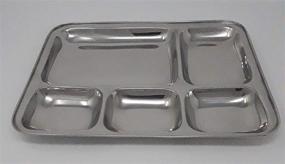 img 2 attached to Ultimate Stainless Rectangular Divided Dinner Sections: Enhance Meal Organization and Presentation