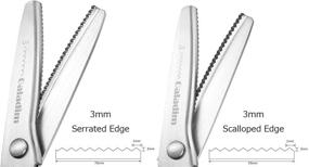 img 1 attached to 🧵 Galadim Pinking Shears Set - 2 PCS (Serrated & Scalloped Edges) for Fabric & Leather - Soft Grip Zig Zag Scissors - GD-012-3-F(3MM)