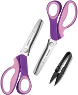 🧵 galadim pinking shears set - 2 pcs (serrated & scalloped edges) for fabric & leather - soft grip zig zag scissors - gd-012-3-f(3mm) logo