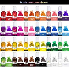 img 1 attached to 🌈 Vibrant 24 Colors Epoxy Resin Pigment: Highly Concentrated UV Resin Colorant for Jewelry Making, Art, Crafts, and Painting - 0.35oz Bottles