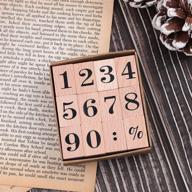 🔢 dizdkizd 12-piece wooden rubber stamps: decorative number 0-9 set for diy crafts, letters diary, and scrapbooking logo