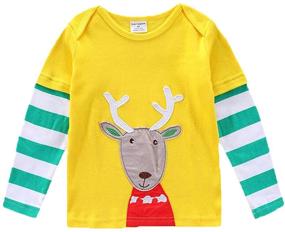 img 1 attached to 👧 BIBNice Girls Sweatshirts: Comfy Cotton Long Sleeve Pullover Tops for Kids 2-7T