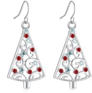 christmas earrings crystal holiday message logo