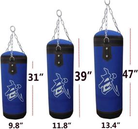 img 3 attached to Aquarius CiCi Boxing Heavy Punching Training Bag Sandbags with Chains and Mounting Accessories - Boxing Gloves, Handbag Hook, and Hands Bandages Kickboxing Muay Thai Training Fitness Workout Set (Empty Bag)