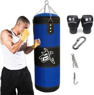 aquarius cici boxing heavy punching training bag sandbags with chains and mounting accessories - boxing gloves, handbag hook, and hands bandages kickboxing muay thai training fitness workout set (empty bag) логотип