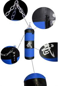 img 2 attached to Aquarius CiCi Boxing Heavy Punching Training Bag Sandbags with Chains and Mounting Accessories - Boxing Gloves, Handbag Hook, and Hands Bandages Kickboxing Muay Thai Training Fitness Workout Set (Empty Bag)