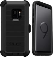 📱 otterbox defender series rugged case & holster for samsung galaxy s9 - black - microbial defense, retail packaging logo