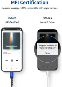 img 2 attached to JSAUX Lightning to 3.5mm Audio Cable 6FT - Apple Mfi Certified iPhone Headphones Jack Aux Cord (Blue)