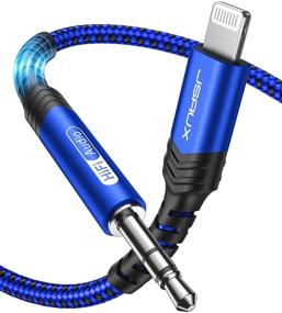 img 4 attached to JSAUX Lightning to 3.5mm Audio Cable 6FT - Apple Mfi Certified iPhone Headphones Jack Aux Cord (Blue)
