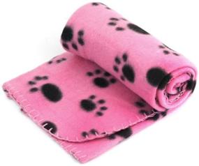 img 1 attached to WZYuan Puppy Blanket Paw Prints Pet Cushion: Small Dog Cat Bed with Soft Warm Sleep Mat in Pink