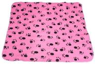 wzyuan puppy blanket paw prints pet cushion: small dog cat bed with soft warm sleep mat in pink logo