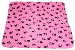 img 2 attached to WZYuan Puppy Blanket Paw Prints Pet Cushion: Small Dog Cat Bed with Soft Warm Sleep Mat in Pink