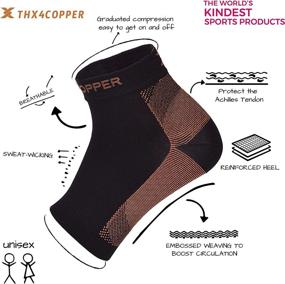 img 3 attached to 🦶 Copper Compression Recovery Foot Sleeves - Copper Infused Plantar Fasciitis Socks for Arch Pain and Swelling Reduction, Heel Spurs Relief - Large Size with Arch Support for Men & Women