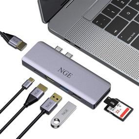 img 4 attached to 💻 NGE 7-в-1 USB C Док-станция с двумя портами HDMI для подключения двух мониторов, с поддержкой 87W PD, Thunderbolt 3 Type C Хаб для MacBook Air - USB C Хаб с двумя HDMI, 2 USB, ридером SDXC, слотом для Micro SD