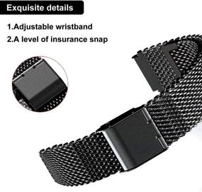 img 1 attached to 🔗 Stylish Stainless Steel Replacement Bands for Fitbit Inspire HR/Inspire/Inspire 2 - Black