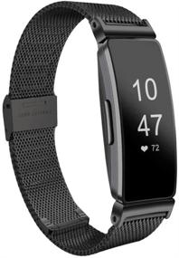 img 3 attached to 🔗 Stylish Stainless Steel Replacement Bands for Fitbit Inspire HR/Inspire/Inspire 2 - Black