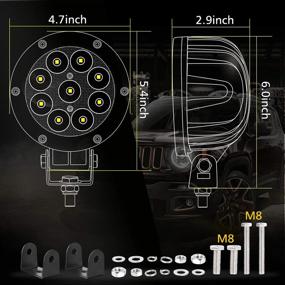 img 3 attached to High-Performance AKD Part 90W LED Pods: Round Driving & Spot 🚚 Lights for Off-Road Adventures - Ideal for Trucks, UTVs, ATVs, Pickups, and Boats