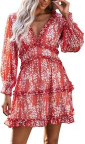 img 4 attached to Dokotoo Neckline Bohemian Fashion Dresses Women's Clothing