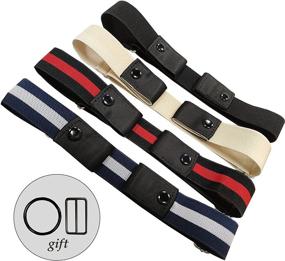 img 1 attached to 👖 4-Pack No Buckle Elastic Belts for Women and Men - Adjustable Buckle-Free Waist Belts, Invisible Stretchy Belts for Jeans, Pants, and Skirts