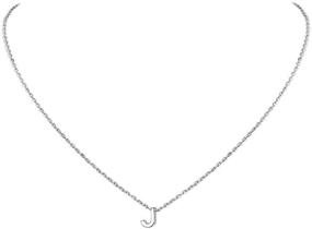 img 4 attached to 💎 Dainty Initial Pendant Necklace for Women Girls - 925 Sterling Silver A-Z Letter Necklace in Silver/Gold Color (with Gift Box)