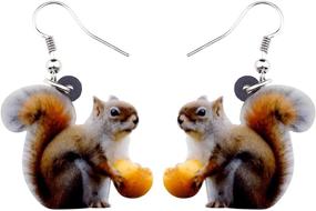 img 4 attached to 🎁 BONSNY Acrylic Christmas Squirrel Gift Bag Earrings Drop Dangle Jewelry - Women Kids Charms Gifts