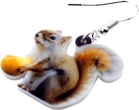 img 1 attached to 🎁 BONSNY Acrylic Christmas Squirrel Gift Bag Earrings Drop Dangle Jewelry - Women Kids Charms Gifts