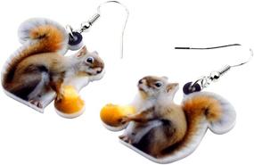 img 2 attached to 🎁 BONSNY Acrylic Christmas Squirrel Gift Bag Earrings Drop Dangle Jewelry - Women Kids Charms Gifts