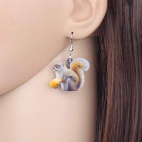 img 3 attached to 🎁 BONSNY Acrylic Christmas Squirrel Gift Bag Earrings Drop Dangle Jewelry - Women Kids Charms Gifts