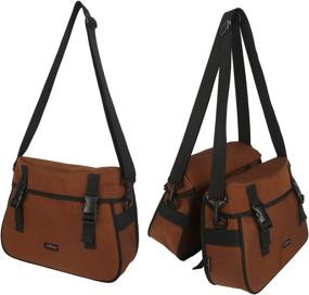 img 1 attached to 🎒 TOURBON Nylon Double Pannier Shoulder Bags: Ultimate Bicycle Rear Rack Trunk & Motorcycle Tail Seat Bag