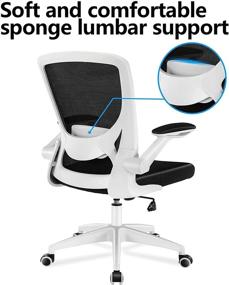 img 1 attached to KERDOM Ergonomic Computer Adjustable Height（Black） Furniture for Home Office Furniture