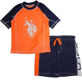 img 1 attached to 🏊 Boys' Swimwear: U.S. Polo Assn. Swimsuit Rashguard for Optimal Protection