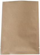 🛍 qq studio open top kraft mylar heat sealable bags - 100 pack - brown open top, 2.4" x 3.4" (6cm x 8.8cm) - high-quality packaging solution logo