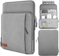 moko tablet sleeve bag: carrying case with storage pockets for 9-11 📱 inch tablets - fits ipad pro, ipad air, galaxy tab a - light gray logo