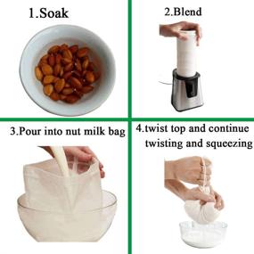 img 3 attached to Carrollar Nut Milk Bag: Pro Quality Reusable 🥛 Food Strainer & Cold Brew Coffee Bag (2 pack)