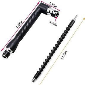 img 1 attached to 🔧 Flexible Drill Bit Extension Kit: Bendable 11.7inch Extension Bit with 10Pcs Screwdriver Bit Set, 90° Right Angle Bits, and Soft Shaft for Easy Driving and Adapting