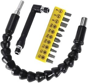 img 4 attached to 🔧 Flexible Drill Bit Extension Kit: Bendable 11.7inch Extension Bit with 10Pcs Screwdriver Bit Set, 90° Right Angle Bits, and Soft Shaft for Easy Driving and Adapting