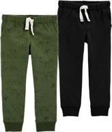 👖 carter's 2 pack french terry active joggers/pants for toddler boys logo