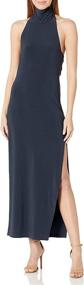 img 2 attached to 👗 Elegant and Sensuous: Norma Kamali Women's Halter Turtle Side Slit Gown