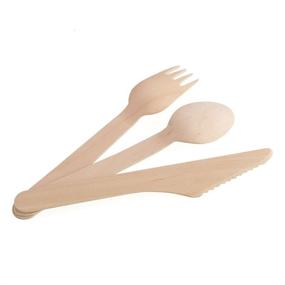 img 2 attached to 🍽️ Perfect Stix Wooden Cutlery Kit: Convenient Pack of 200 for All Your Dining Needs