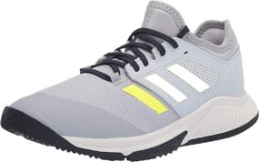 img 4 attached to Adidas Court Bounce Silver Yellow Men's Shoes for Athletic