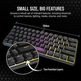img 2 attached to Corsair K65 RGB MINI 60% Mechanical Gaming Keyboard - Customizable Backlighting, CHERRY MX Speed Keyswitches, Detachable USB Type-C Cable, AXON Hyper-Processing - Black