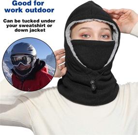 img 2 attached to 🧣 Warm and Windproof Balaclava Fleece Hood Ski Mask for Women and Men - Ultimate Face Protection in Cold Weather