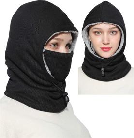 img 4 attached to 🧣 Warm and Windproof Balaclava Fleece Hood Ski Mask for Women and Men - Ultimate Face Protection in Cold Weather