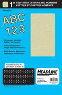 effortless personalization: headline sign 31955 stick-on vinyl letters and numbers in elegant gold - 1 inch size logo