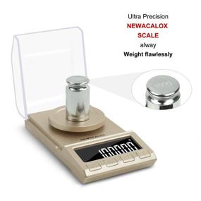img 2 attached to 🔬 High Precision Milligram Scale with USB Cable - NEWACALOX Reloading Scale 100 x 0.001g, Portable Multifunction Lab Powder Scales with Calibration, Tare Weights, Tweezers, and Weighing Pans - Gold